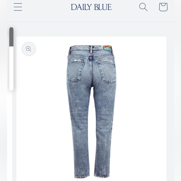 Daily Blue Hype Classic Cropped Jean in Tempest Japanese Rigid Denim Jeans NEW - Picture 11 of 14